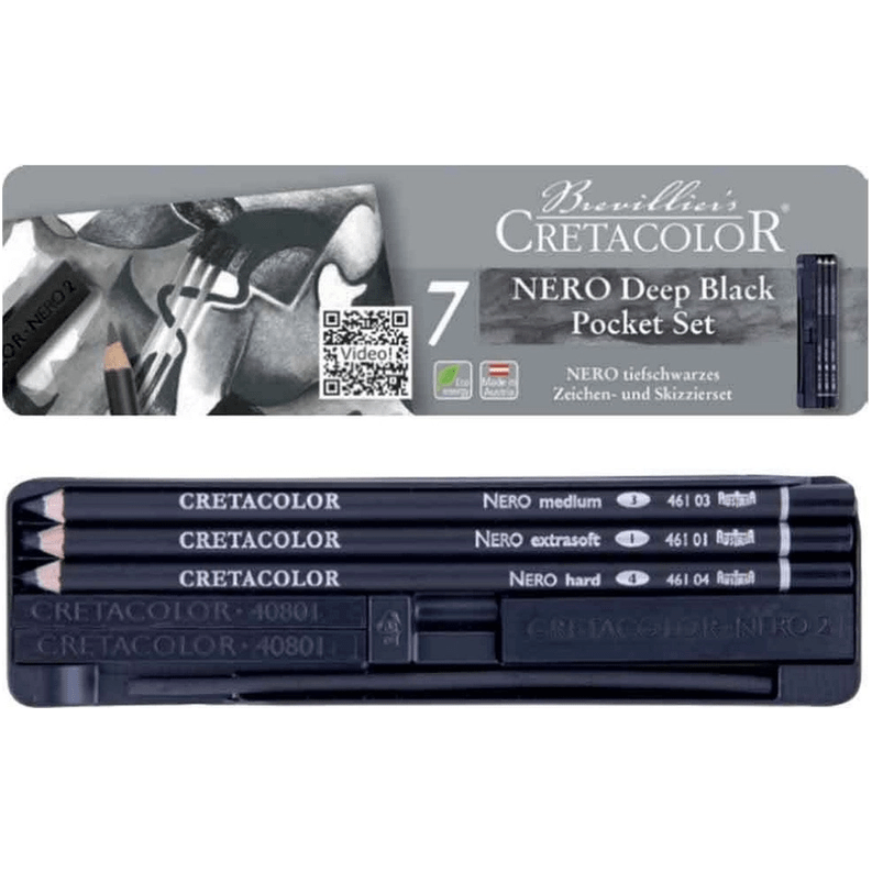 Cretacolor NERO Deep Black Pocket Set - 7pce - CRAFT2U