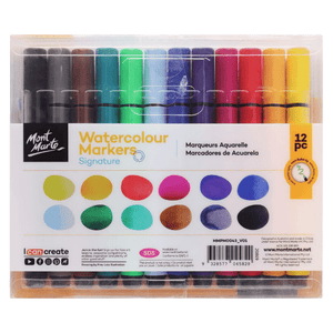 Watercolour Markers 12 pc Tri Grip