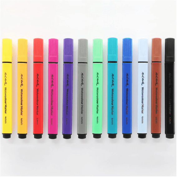 Watercolour Markers 12 pc Tri Grip