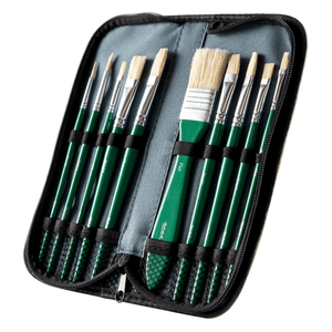 Hog Bristle Brush Set in Wallet 11pce - Oil