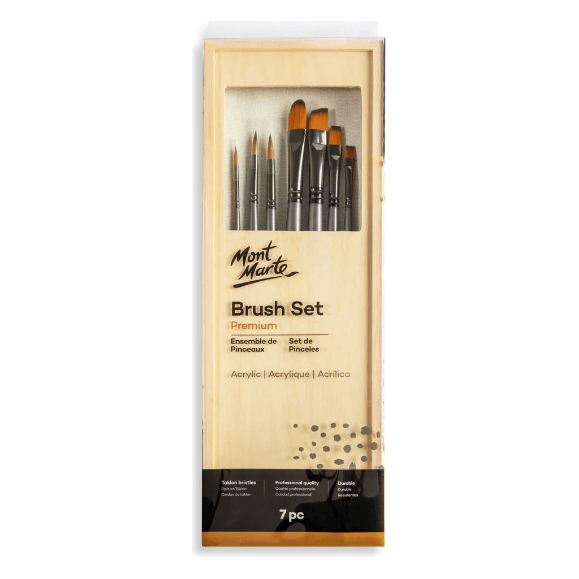 Acrylic Brush Set in box 7pce