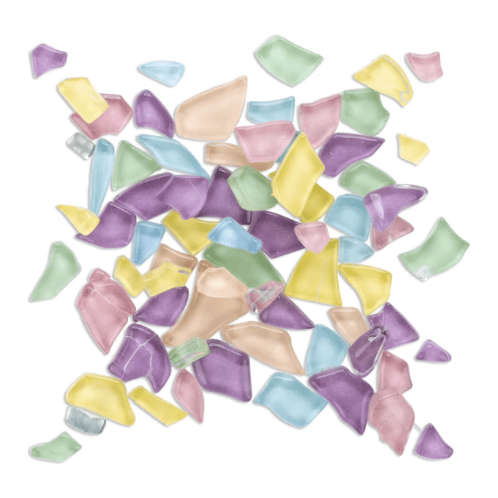 Pastel Crackled Glass Mosaic Tiles 150g