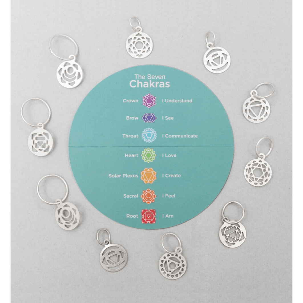 KnitPro Sterling Silver Plated Chakra Stitch Markers