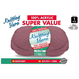 Yatsal Knitting Yarn 8 ply 100g Solid (BULK 10 PACK)