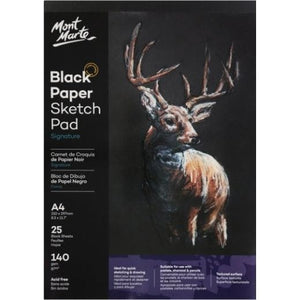 Black Paper Sketch Pad 140gsm 25 Sheet