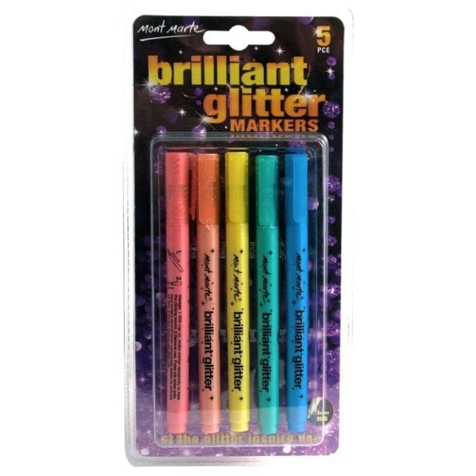 Brilliant Glitter Markers 5pce