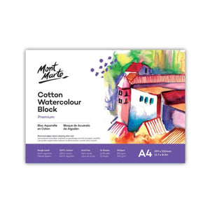 Cotton Watercolour Block 12 sheets 300gsm