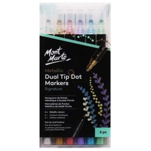 Dual Tip Dot Markers Metallic Signature 6pc