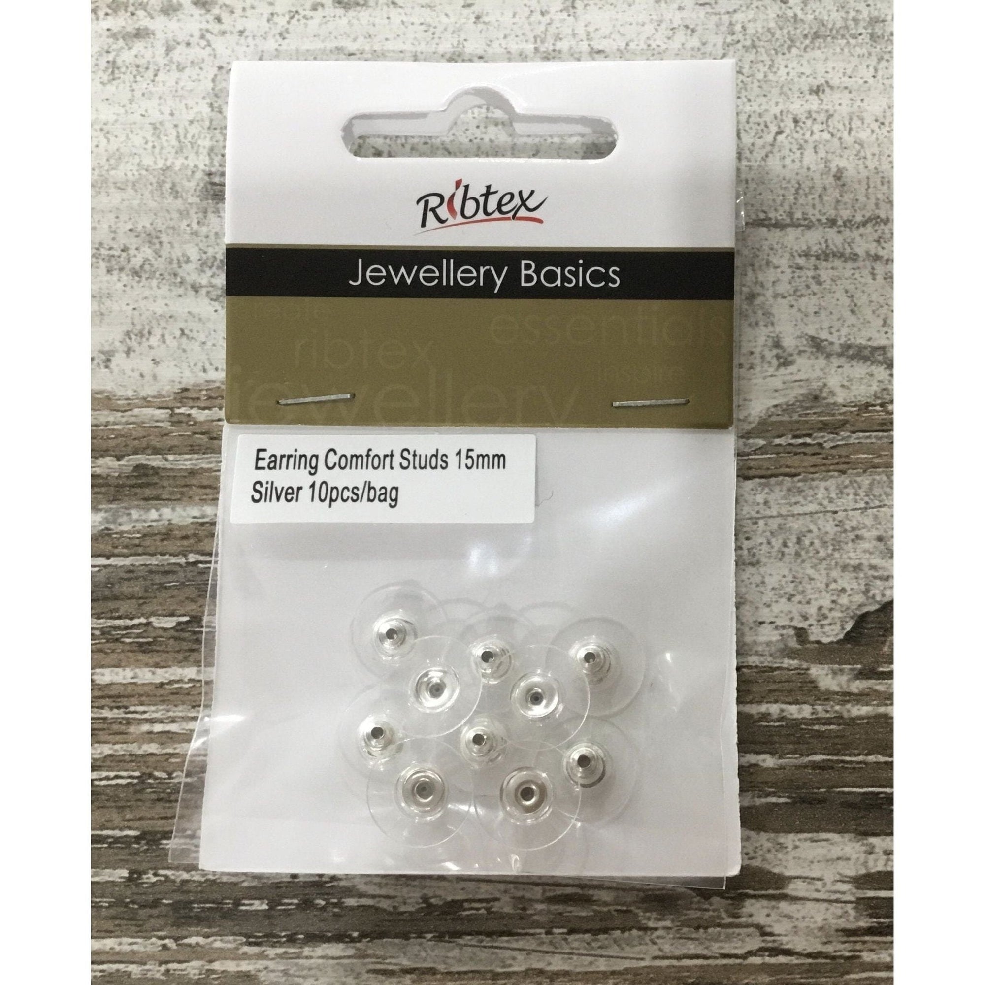 Earring Comfort Studs 15mm 10pc bag