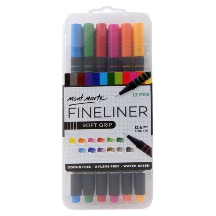 Fineliners Soft Grip 12pce