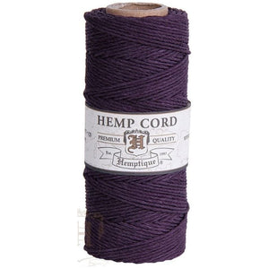 HEMPTIQUE HEMP CORD SPOOL #20 approx 62.5m 50g 1mm ( 45 colours available) - CRAFT2U