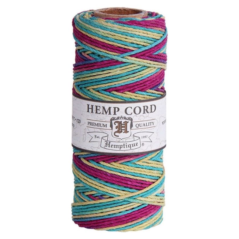 HEMPTIQUE HEMP CORD SPOOL #20 approx 62.5m 50g 1mm ( 45 colours available) - CRAFT2U