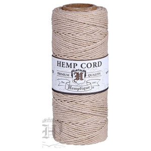 HEMPTIQUE HEMP CORD SPOOL #20 approx 62.5m 50g 1mm ( 45 colours available) - CRAFT2U