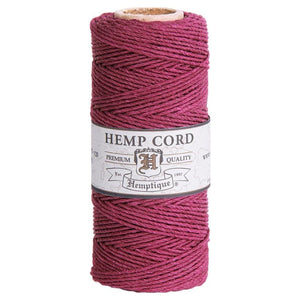 HEMPTIQUE HEMP CORD SPOOL #20 approx 62.5m 50g 1mm ( 45 colours available) - CRAFT2U