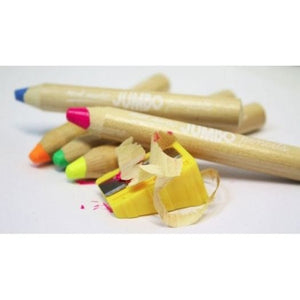 Jumbo Neon Pencils with Sharpener 6 Piece