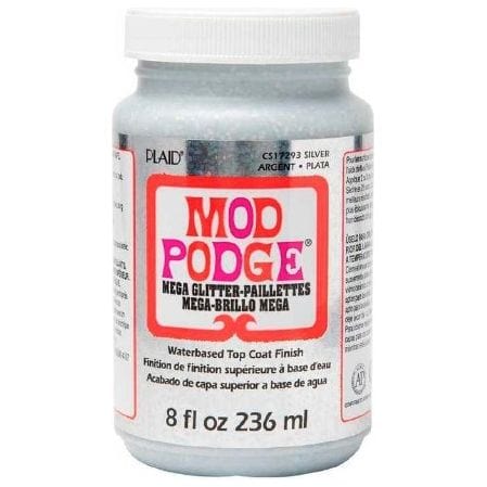 Mod Podge Silver Mega Glitter Silver 8 oz - CRAFT2U