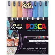 PC-1MR 8 Pastel Colours Posca Pack