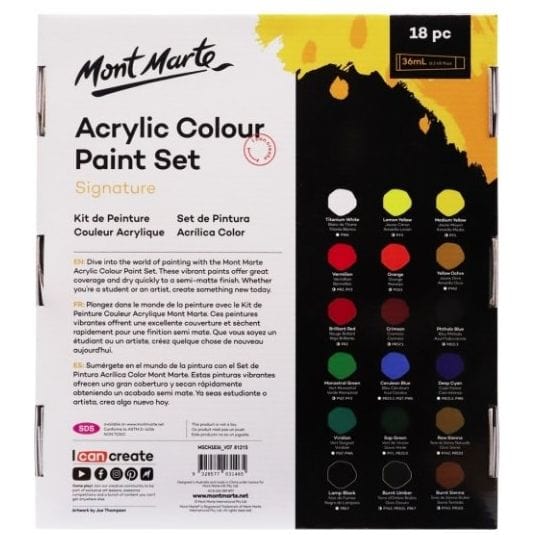 Acrylic Colour Paint Set 36ml (1.2oz) - 4 sizes