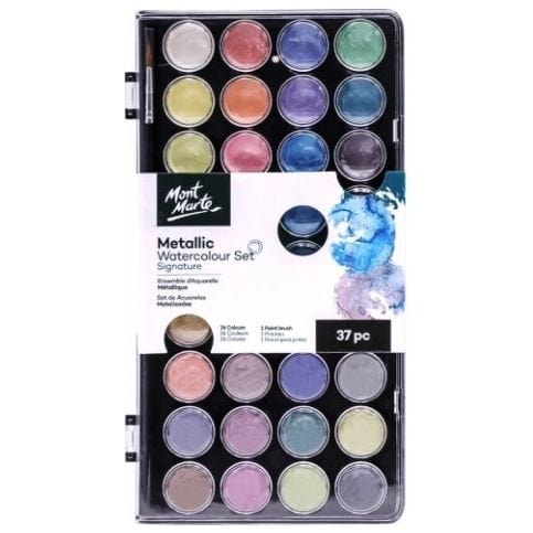 Metallic Watercolour Cake Set 37pc