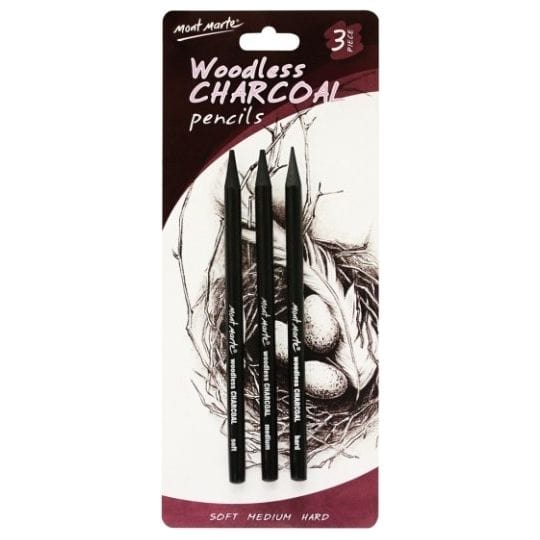 Woodless Charcoal Pencils 3pce