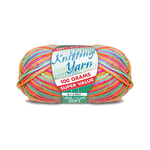 Yatsal Knitting Yarn 8 ply 100g Multicolour