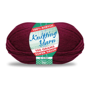 Yatsal Knitting Yarn 8 ply 100g Solid