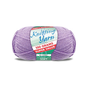 Yatsal Knitting Yarn 8 ply 100g Solid