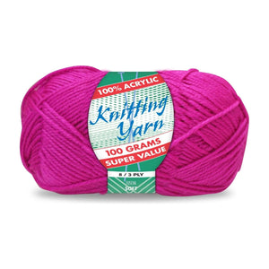 Yatsal Knitting Yarn 8 ply 100g Solid