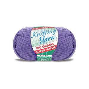 Yatsal Knitting Yarn 8 ply 100g Solid