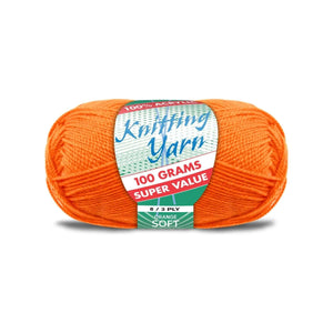 Yatsal Knitting Yarn 8 ply 100g Solid (BULK 10 PACK)