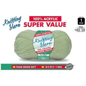 Yatsal Knitting Yarn 8 ply 100g Solid (BULK 10 PACK)