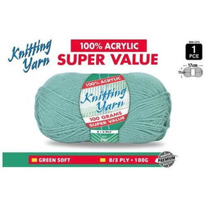 Yatsal Knitting Yarn 8 ply 100g Solid (BULK 10 PACK)