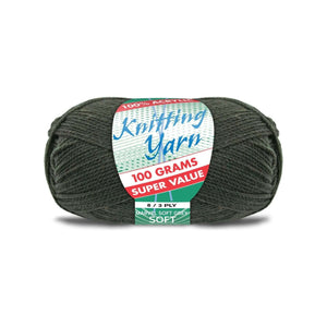 Yatsal Knitting Yarn 8 ply 100g Solid (BULK 10 PACK)